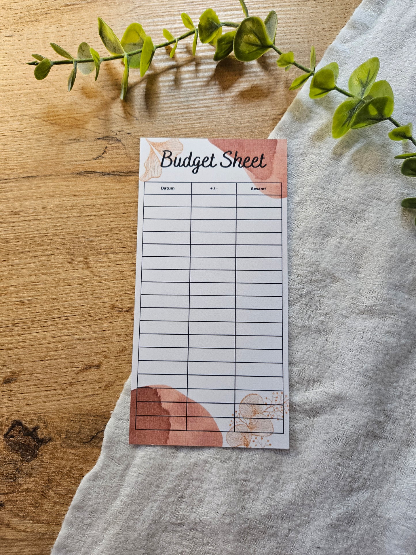 Budget Sheets Aquarell Floral